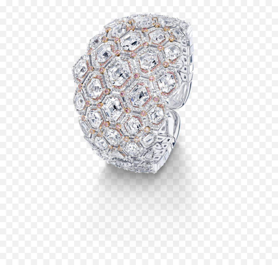 Hex Pink And White Diamond Bangle - David Morris Chopard Jewellery Png,White Diamond Png