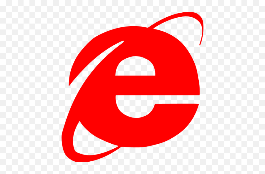 Red Internet Explorer Icon - Internet Explorer Icon Black Png,Internet Icon Png
