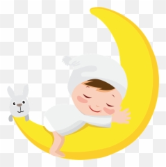 Moon Good Night Baby Clip - Bebe Na Lua Desenho png