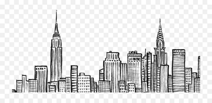 Download Hd Overlay City Drawing Lines Linesdrawing - City Easy City Landscape Drawing Png,City Skyline Transparent