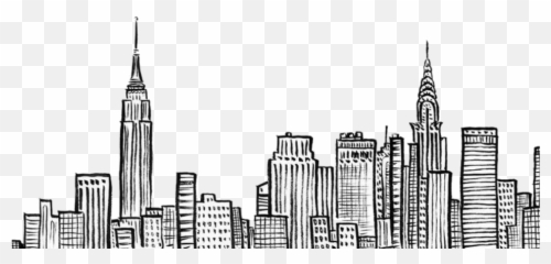 Download Hd Overlay City Drawing Lines Linesdrawing - City Easy City Landscape Drawing Png,City Skyline Transparent
