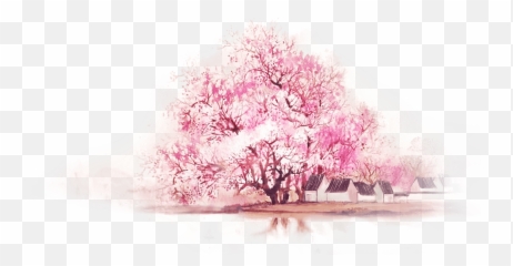 Cherry Blossom Painting Wallpapers - Wallpaper Cave Cherry Blossom Watercolor Painting Png,Sakura Tree Png