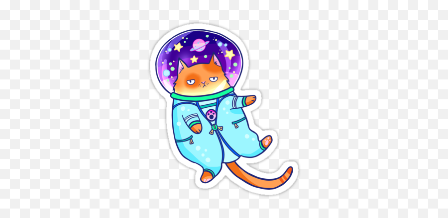 Cosmocat Is Ready For Adventures And Cat - Astrophes Part Space Cat Sticker Png,Paint Tool Sai Transparent Background