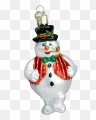Old World Christmas Blown Glass Mr Frosty Ornament - Costume Hat png