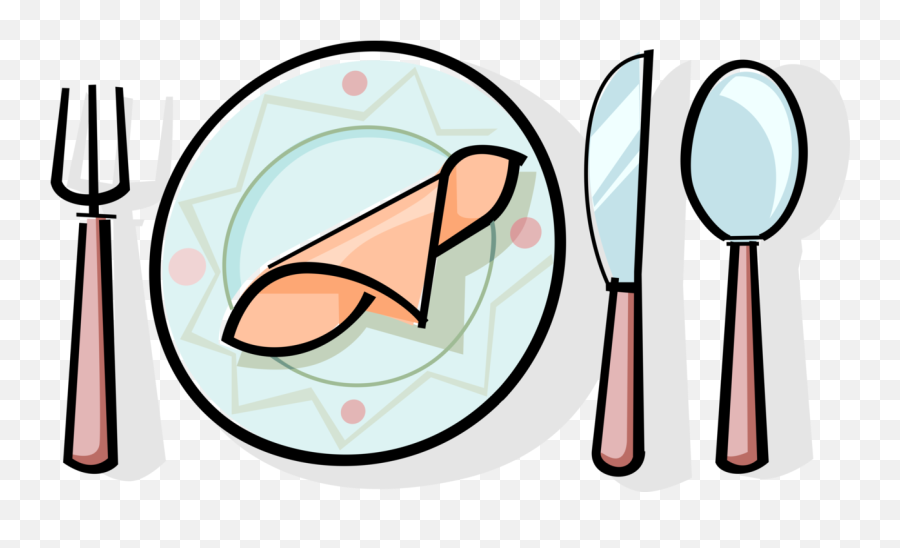Vector Illustration Of Dinner Table Place Setting Knife - Dinner Table Setting Clipart Png,Cartoon Knife Png