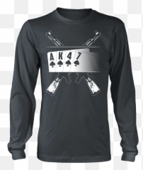 Ak - 47 TShirt Playing cards with AK47 Background Design on Front King Of The Pirates Luffy png