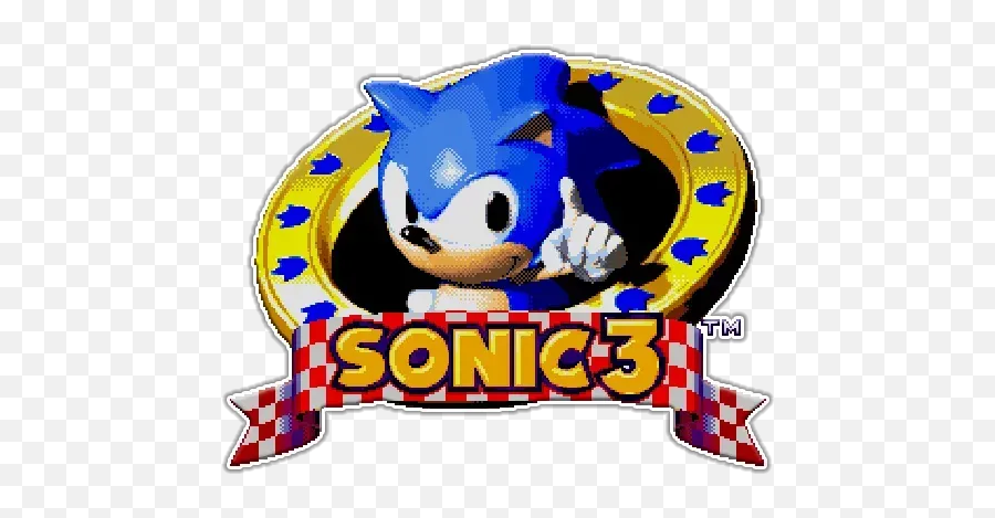 Sonic 3 Whatsapp Stickers - Sonic The Hedgehog 3title Screen Png,Sonic 1 Logo