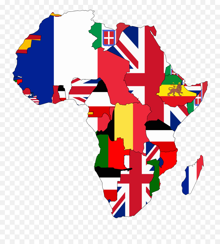 Flag Map Of Colonial Africa - Colonial Africa Flag Map Png,Africa Map Png