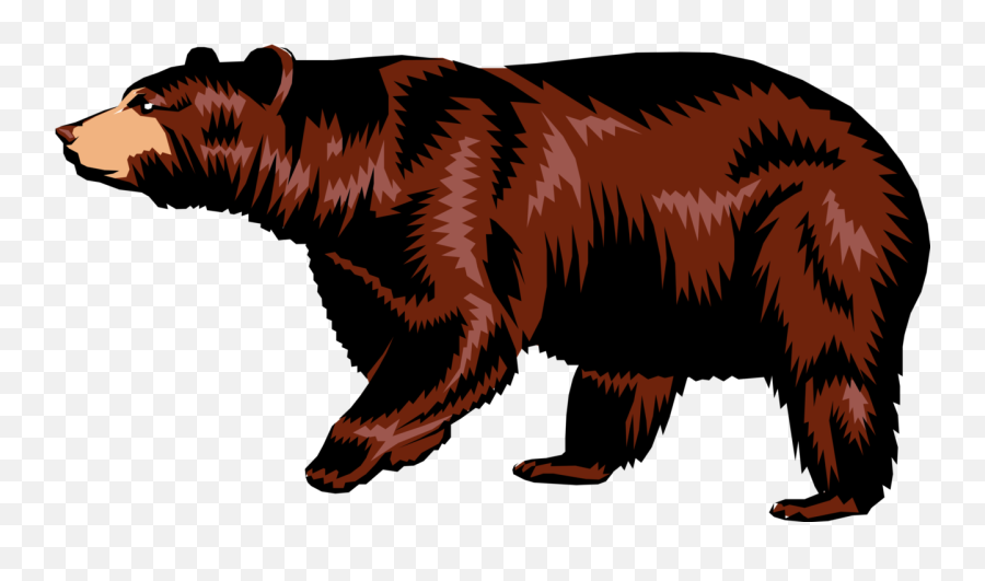 Vector Illustration Of Large Brown Bear - Grizzly Bear Png,Brown Bear Png