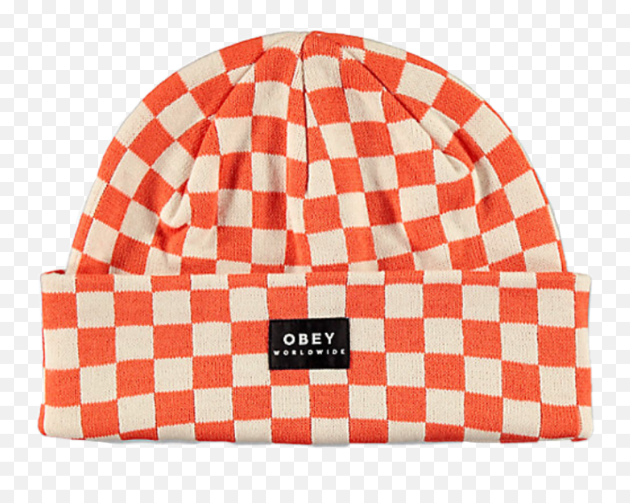Moodboard Aesthetic Beanie Hat Checkered Obey - Aesthetic Beanie Png,Obey Png