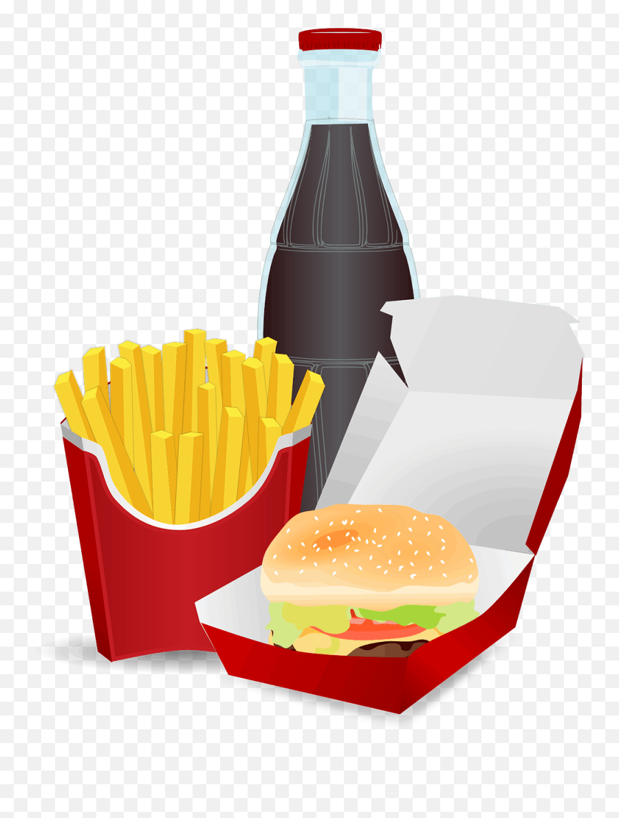 Burger Fries Softdrink - Junk Food Clipart Transparent Fast Food Clipart Transparent Background Png,Burger And Fries Png