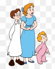 Peter Pan Wendy Clipart Png Image With - Wendy Michael John,Peter Pan Png