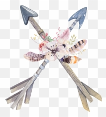 Bohemian Transparent Illustrations - Crossed Boho Arrows Png