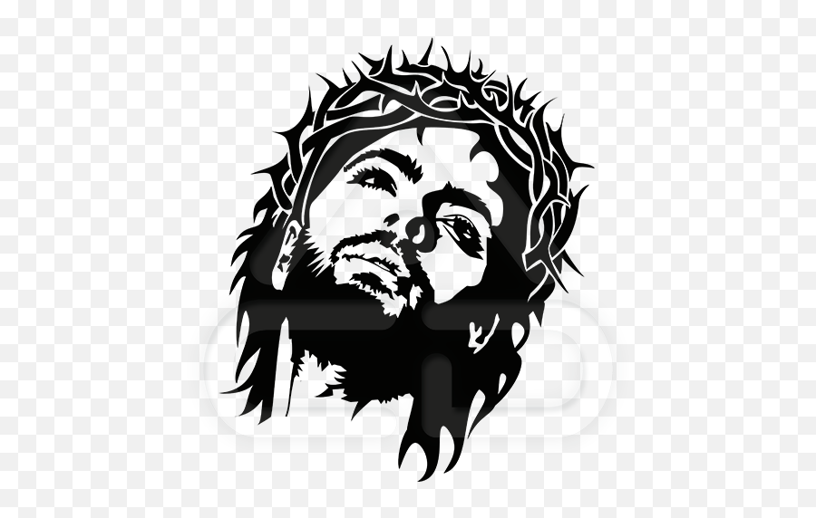 Holy Face Of Jesus Crown Thorns - Jesus Crown Of Thorns Vector Png,Jesus Silhouette Png