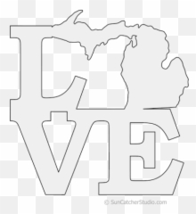 Michigan - Clip Art Michigan Black And White Free Png,Michigan Outline Transparent