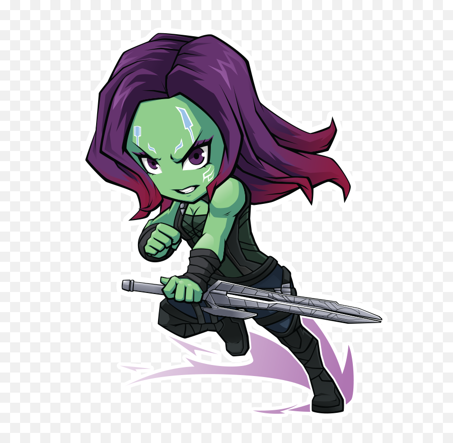 Guardians Of The Galaxy Gamora Chibi - Chibi Guardians Of The Galaxy Png,Gamora Png