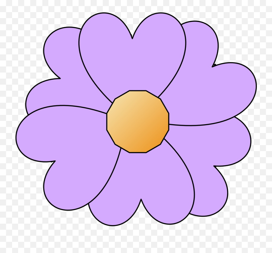 Simple Flower Clip Art N3 Free Image - Purple Flower Drawing Png,Simple Flower Png