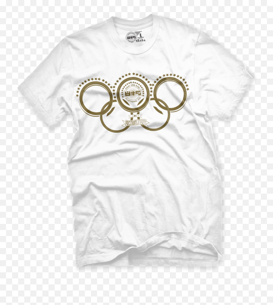 Gold Olympic Rings White T Shirt - Bonneville Salt Flats T Real Recognize Real T Shirt Png,Olympic Rings Png