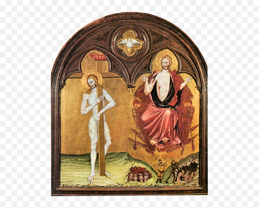 The Churches Of Florence - Siena 1 Christ Suffering And Christ Triumphant Giovanni Di Paolo Png,Christ Enthroned Icon