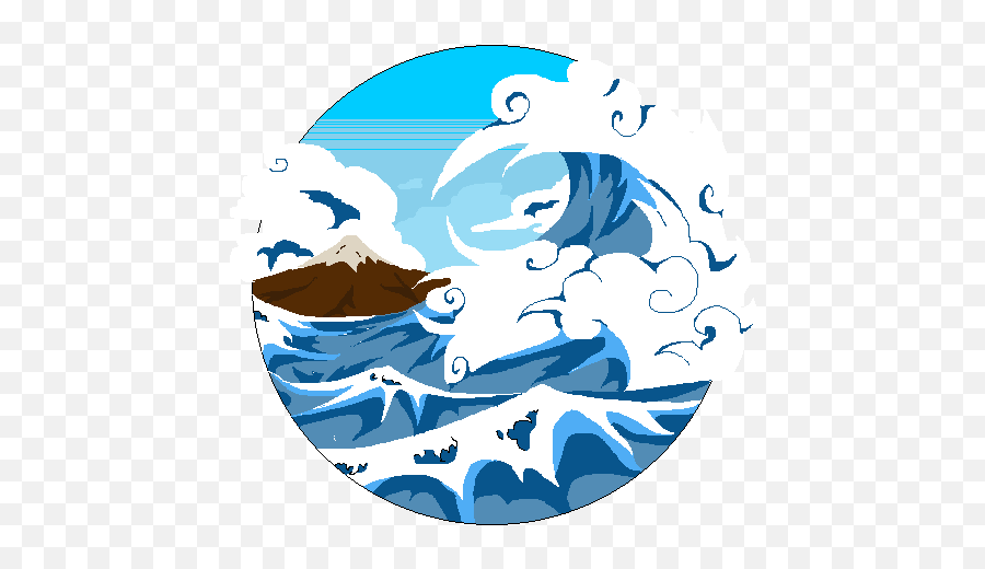 Tsunami And Mt Fuji Cc - Art Png,Mt Fuji Icon