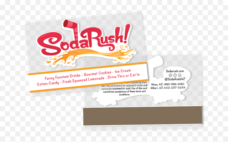 Gift Cards Business Clear Key Tags - Business Cards For Soda Shop Png,Gift Transparent