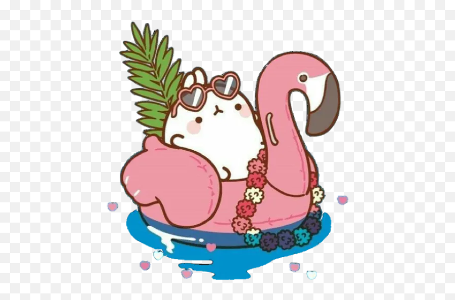 Sticker Maker - Molang U0026 Piupiu 3 Cute Kawaii Cute Flamingo Png,Molang Png