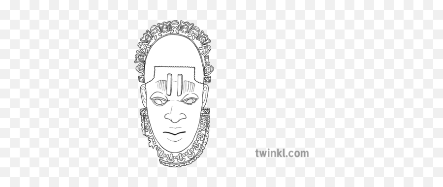 Ivory Mask Of Queen Idia Black And White Illustration - Queen Idia Mask Png,Ivory Icon