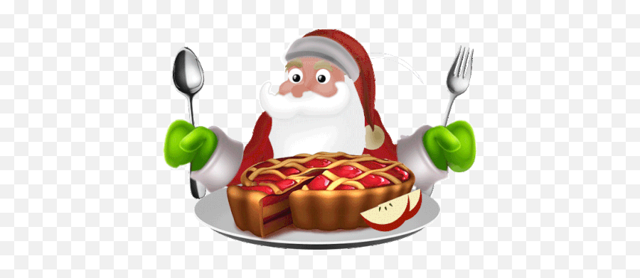 Dessert Christmas Pie Sticker - Dessert Christmas Pie Apple Santa Claus Cake Gif Png,Apple Pie Icon