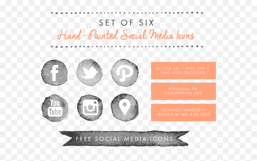 Watercolor Social Media Icons - Free Watercolor Social Media Icons Png,Social Media Icons Transparent Background