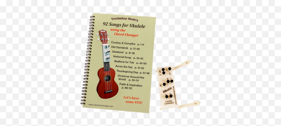 Troubadour Ukulele Chord Changer And Songbook Set - Acoustic Guitar Png,Ukulele Png