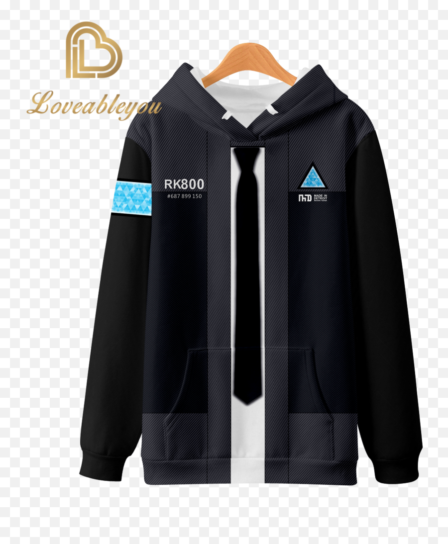 Detroit Become Human Cosplay Costume Connor Kara Hoodie - Chompa De Bts Con Orejas Largas Png,Detroit Become Human Png