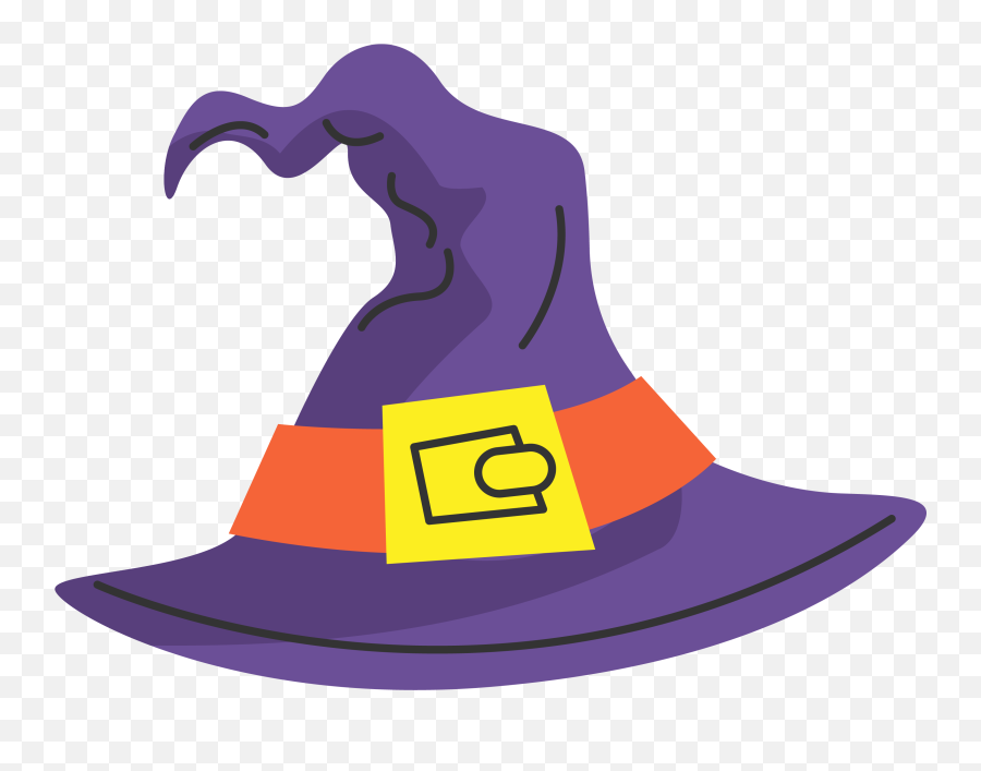 Witch Hat Boszorkxe1ny - Purple Cartoon Witch Hat Png Transparent Background Transparent Hat Png,Witches Hat Png