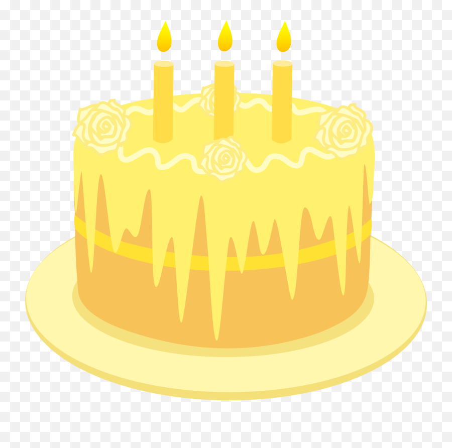 Lemon Birthday Cake With Candles - Yellow Birthday Cake Png Yellow Birthday Cake Png,Birthday Cake Png