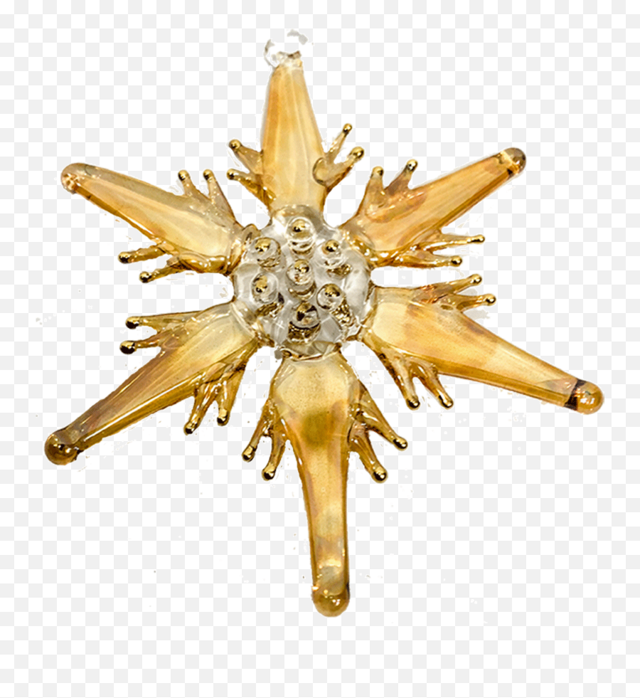 Christmas Tree Ornament Glass Star In Gold Color Handmade Egypt - Illustration Png,Christmas Tree Star Png