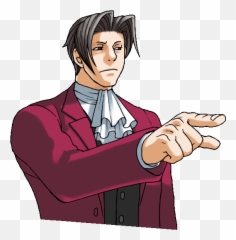 Phoenix Wright Objection Png - Lien Direct Lawyer Gif Ace Attorney Edgeworth Sprites,Objection Png