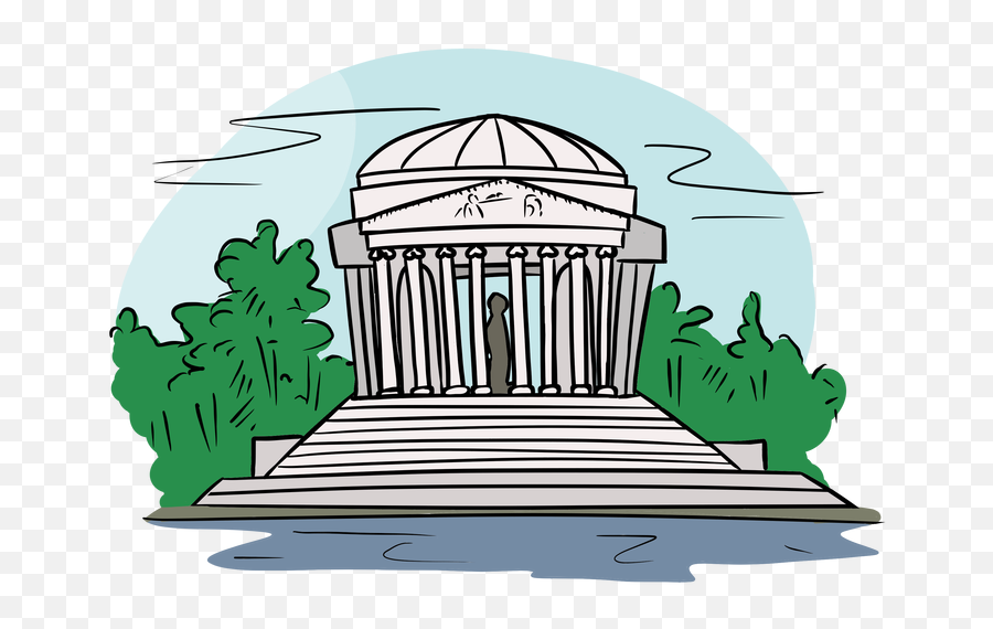 Thomas Jefferson Memorial Washington Monument Lincoln - Cartoon Jefferson Memorial Png,Declaration Of Independence Png