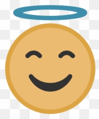Yellow Angel Face Graphic - Wide Grin png