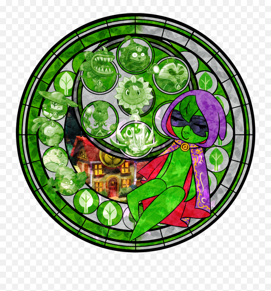 Stained Glass Green Shadow Pvzheroes Power Magic D - Stained Plant Vs Zombies Herows Png,Icon Stained Glass