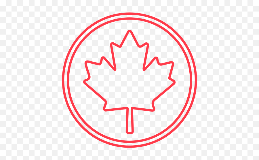 Maple Leaf In Circle Stroke - Transparent Png U0026 Svg Vector File Maple Leaf In Cirlcw,Red Maple Leaf Icon
