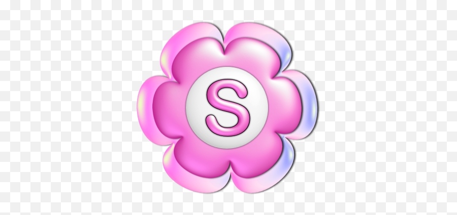 Pink Flower Alphabet Lettering - Girly Png,Purple Skype Icon