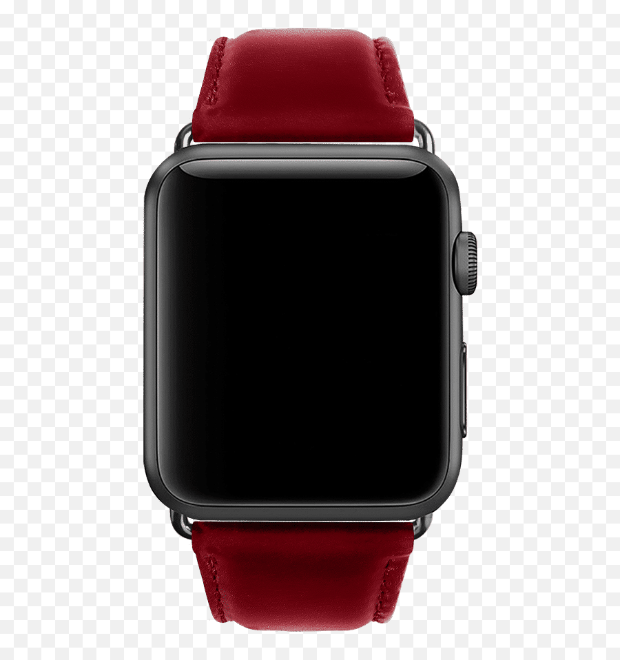 Red Luxury Leather Strap For Apple Watch 4244mm Buy - Watch Strap Png,