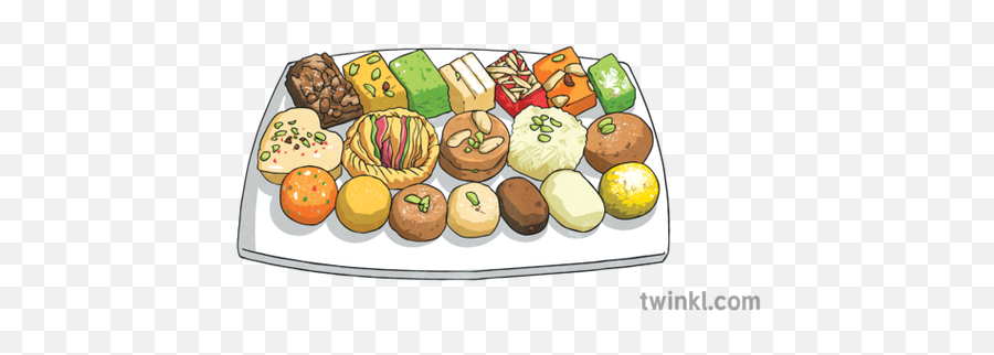 Indian Sweets 2 Illustration - Twinkl Bun Png,Sweets Png