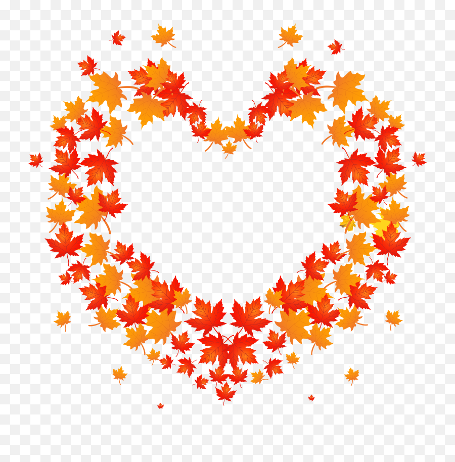 Download Autumn Leaves Heart Transparent Png Clip Art Image Background