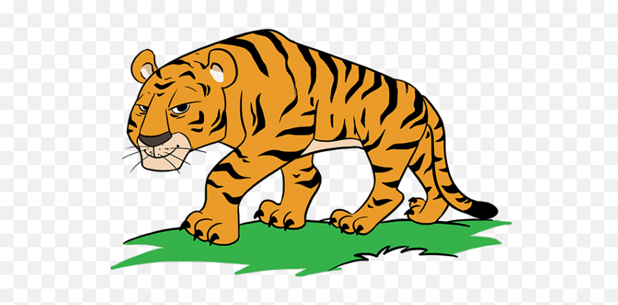 Download Hd Tiiger Clipart Tiger Head - Cartoon Tiger Tiger Cartoon Drawing Easy Png,Tiger Head Png