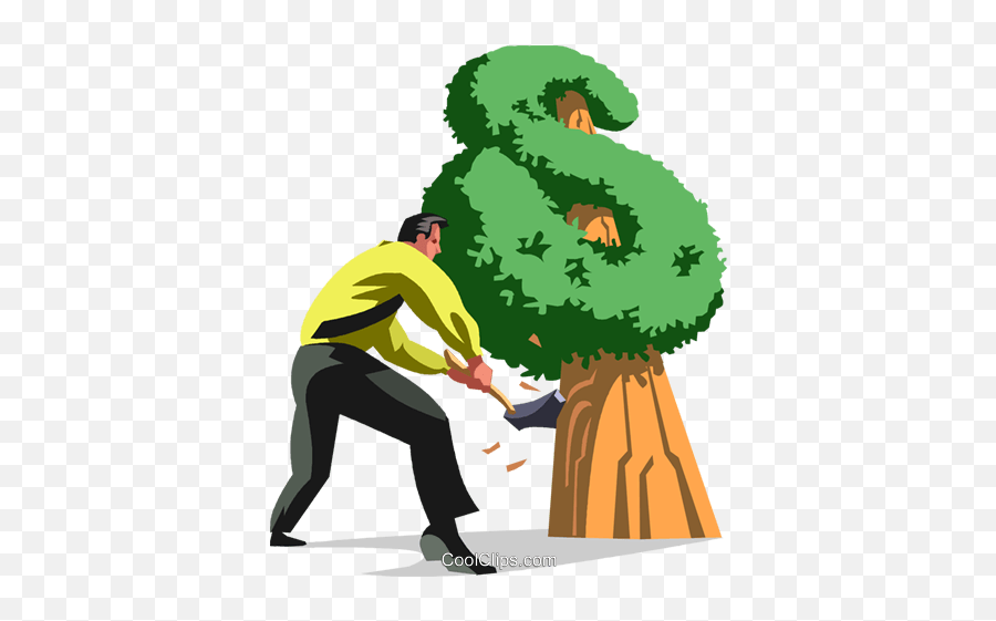 Download Hd Businessman Chopping Down - Money Tree Png,Money Tree Png