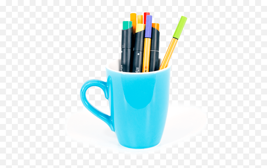 Download Collaborate And Add Notes - Transparent Pencil Cup Png,Mug Png