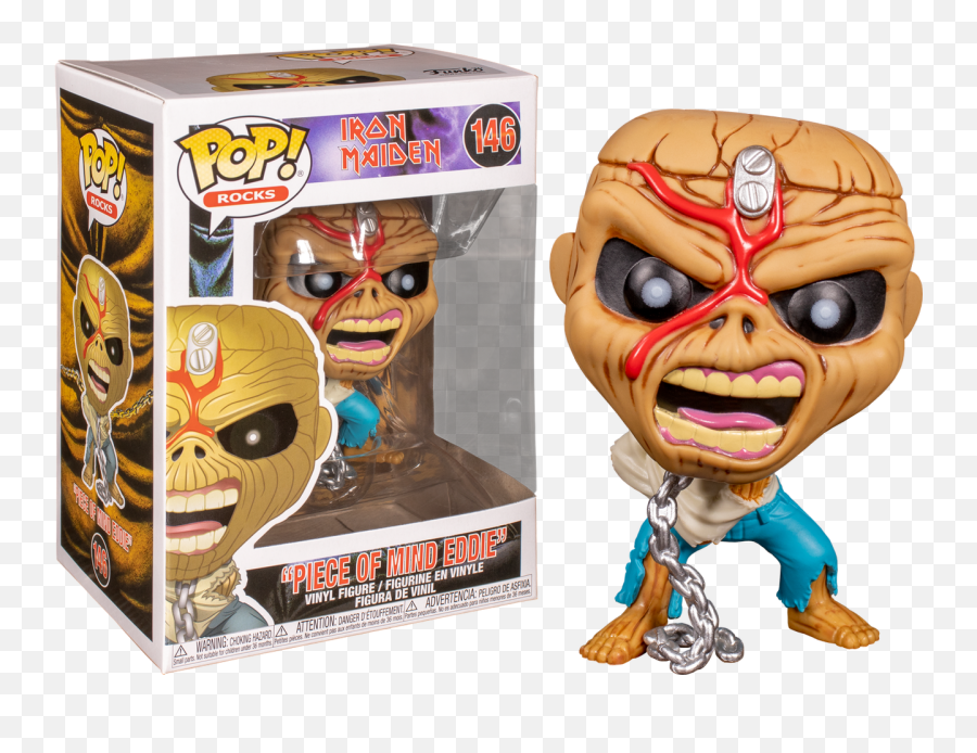 Iron Maiden - Piece Of Mind Eddie Pop Vinyl Figure Funko Pop Eddie Iron Maiden Png,Iron Maiden Png