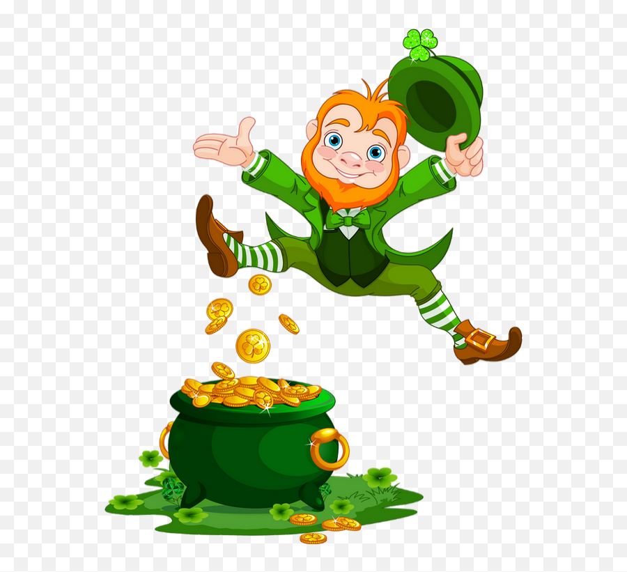 Download Hd Irish Leprechaun And Pot Of Gold Transparent Png - Leprechaun Clipart,Pot Of Gold Png