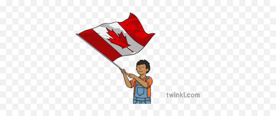 Aboriginal Child With Canadian Flag Illustration - Twinkl Child With Canada Flag Png,Canadian Flag Png