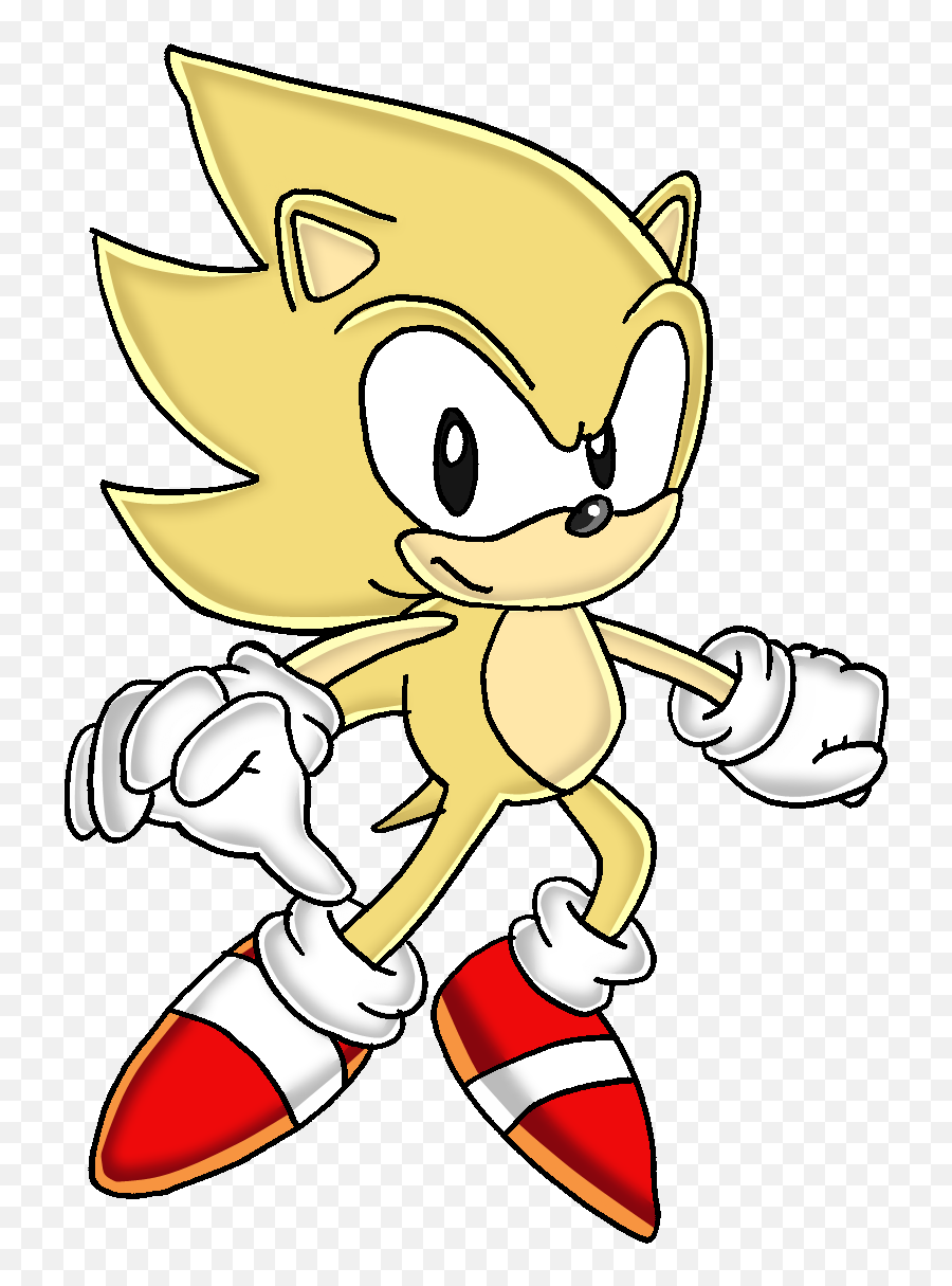 Download Sonic The Hedgehog Clipart Super - Classic Super Sonic Sonic The Hedgehog Drawing Png,Super Sonic Png